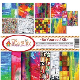 Ella & Viv by Reminisce EAV-858 Ella & Viv Be Yourself Scrapbook Collection Kit, 12x12 inches