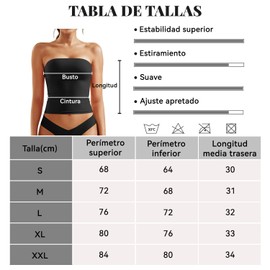 Top De Tubo Sin Tirantes para Mujer, Top De Tubo De Doble Capa, Adecuado para Salidas De Verano (MX/US, Alfa, Grande, Regular, Regular, Negro)