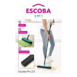Betterware Escoba Pro 3 En 1 Cerdas De Hule Con Jalador Liquidos Pelo