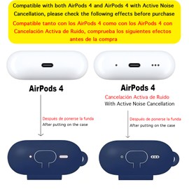 USTIYA Funda for AirPods 4 2024 Case USB c Silicona Protector Completa Hombres Mujeres con Estuche de Carga Inalámbrico Cover (Azul)