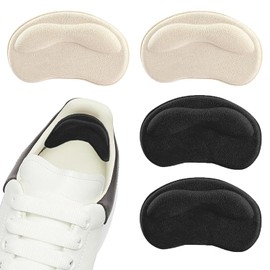 4 Almohadillas Antideslizantes para Talón | Protectores Adhesivos para Zapatos Grandes, Tacones y Tenis | Reutilizables, Comodidad Todo el Día | Colores Negro y Piel