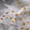 Yellow White Flower Nail Art Stickers 5D Embossed Self Adhesive