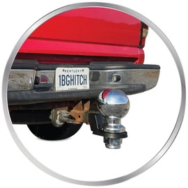 ONE BIG HITCH™ Oversized Ball Receiver Jumbo 6in X12in for Car Truck SUV - Comical Joke Gag Gift Large Prop, Silver, Black