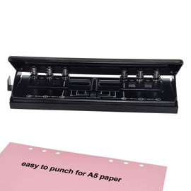 WORKLION Adjustable 6 Hole Punch: Metal 6 Hole Planner Punch and 6 Ring Binder with 6 Sheet Capacity for A4 A5 A6 Personnel Pocket Size