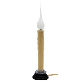Creative Hobbies 7 Inch Electric Rustic Country Candle Lamp with On/Off Switch, 5 Foot Ivory Cord, Metal Base and 5W Silicone Bulb Included