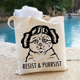 Pet Studio Art Resist and Purrsist - Purrincess Leia Tote Bag