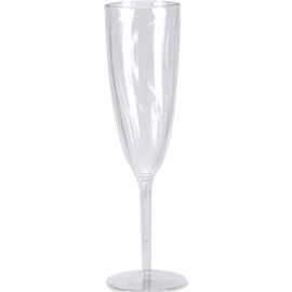 Club Pack of 96 Clear Disposable Champagne Glasses 8"