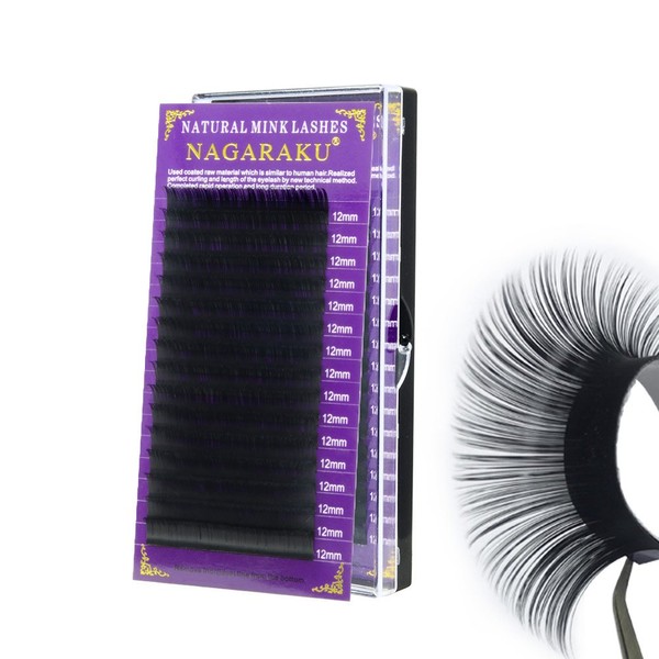 NAGARAKU Eyelash Extensions Individual Lashes 0.15 mm D curl 9mm