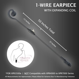 PROMAXPOWER 1-Wire C-Shape Swivel Earpiece with PTT Mic for Motorola Two-Way Radios XPR3000, XPR3300e, XPR3500e, DP3441, DEP550, MTP3550, XiR-P6628