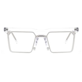 Zeelool Retro Rectangle Eyeglasses Frame with Non-prescription Clear Lens for Women Men ZJGX839879-04 Crystal