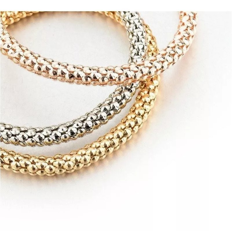 Veraly Set De 3 Pulsras Brazalet Color Plata Oro Rosado