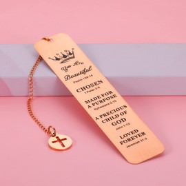 Inspirational Baptism Bible Verse Bookmark Easter Gift for Girls Daughter Christmas Stuffers Christian Bookmark Religious Gift for Women Book Lovers Female Friend Sister Birthday Gift