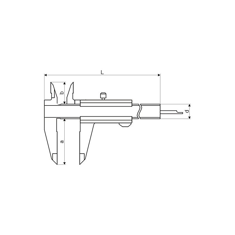 Pocket vernier caliper 150 mm DIN 862 with Thumb Lock