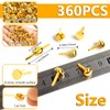 HAPY SHOP 360 Pcs Paper Fasteners 15 x 8 mm,Brass