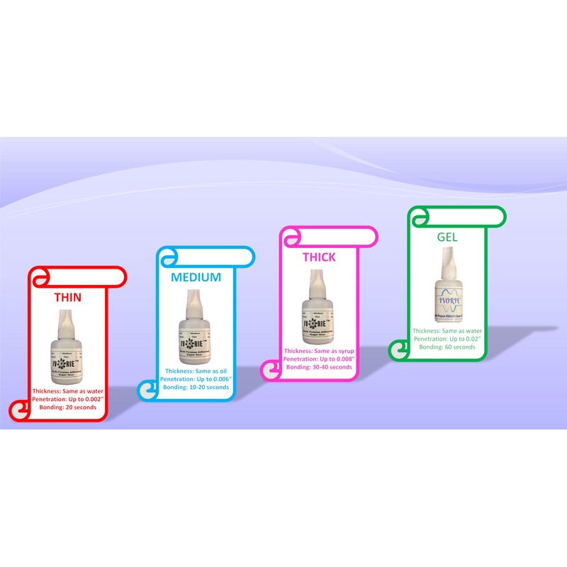 Ivorie Instant Bonding Glue Adhesive - Dental Lab (Thick -