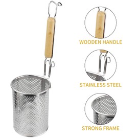 MyLifeUNIT Spaghetti Strainer Spoon, Stainless Steel Food Strainer Noodle Strainer with Handle