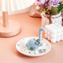 Titanape Dinosaur Ring Holder Trinket Dish - Gifts for Women Her Girls Birthday Christmas Engagement Ring Stand, Cute Jewellery Holder for Rings Bracelets Necklace Organizer