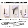 HLOMVE Sliding Chain Door Guard Lock with Security Spring Anti-Theft