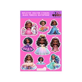 Princess Stickers, Black Princess, Black Girl Magic, Black Girl Stickers, Afro Princess decals, African American princess, water bottle stickers