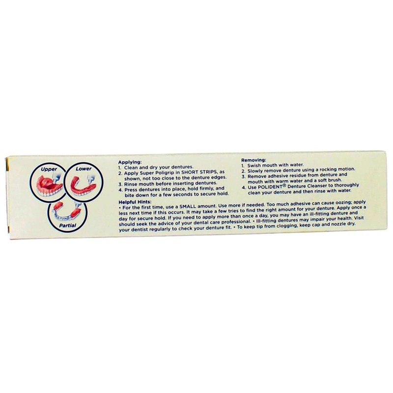SUPER POLIGRIP Denture Adhesive Cream Original 2.40 oz (Pack of