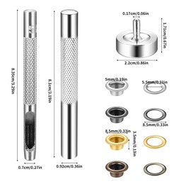 680 Set Eyelet Set 5 mm, Eyelet Tool Set, Metal Eyelets for Fabric, Eyelet Washers Eyelet Pliers Set, Metal Eyelets 5 mm, Grommet Kit for DIY Leather Craft Fabric Clothing Tarpaulin Curtains with 3