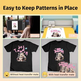 TransOurDream Tru-Heat Transfer Mate for Dark T Shirts Transfer Paper (10 Sheets, 8.5"x11") Clear Iron on Transfer Tape for Printable HTV Vinyl (TAPD-10)