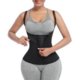 FeelinGirl Waist Trainer Vest for Women Tummy Control Corset Shapewear with Steel Bones Cincher Tank Top Girdle