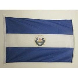 El Salvador NAUTICAL Flag 18'' x 12'' - Salavadorian flags 30 x 45 cm - Banner 12x18 in for boat - Drapeau El Salvador AZ FLAG
