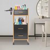 Salon Trolley, Esthetician Cart with Wheels, Barber Shop Tool Cabinet