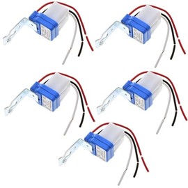 5 Pcs AC DC 110V 10A Auto On/Off Photocell Light Switch Photocell Photo Switch Photoelectric Switch Photocell Control Light Sensor Switch Dusk to Dawn Photocell Sensor (AC DC 110V)