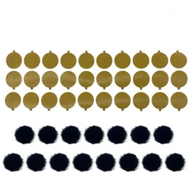 Windshield undercover Reusable fur discs with stickies for Lavalier Microphone Pop Filter (Black)