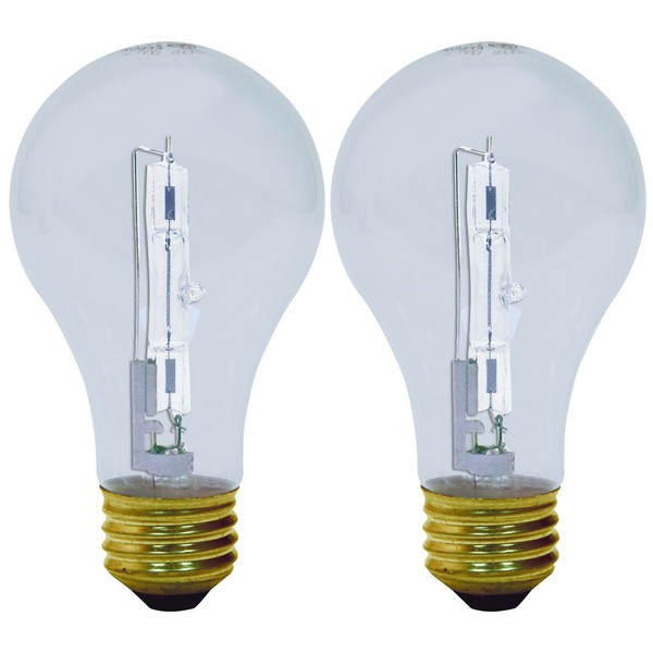 GE Lighting 62618 Reveal Clear 72-Watt (100-watt replacement) 1120-Lumen A19 Light Bulb with Medium Base, 2-Pack