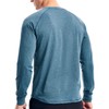 Long Sleeve Henley Shirts for Men(Heather Slate Blue,XL)