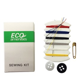 H2O ECO Amenities Embroidery Compact Sewing Kit, Individually Wrapped Paper Box, 100 Boxes per Case