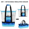 Bluboon Mesh Beach Bag with Cooler Sections Pool Bag for