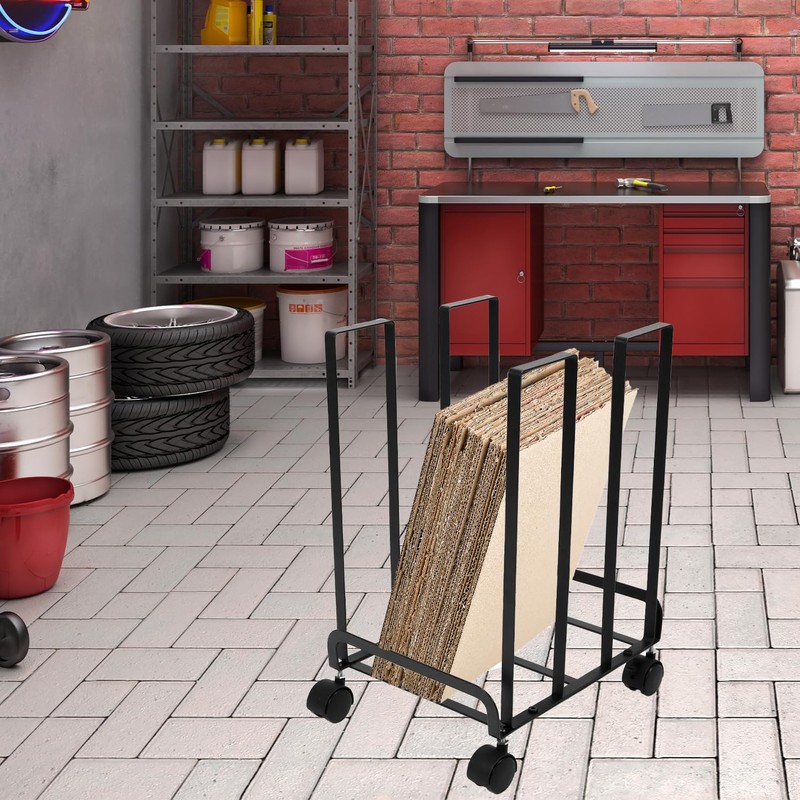 QWORK Heavy-Duty Carbon Steel Carton Storage Rack with Lockable Wheels,