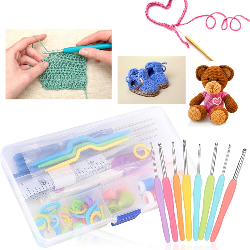 Household Crochet Hook Kit Sewing Needle Tape Measure Scissor Thimble