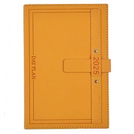 2025 Diary A5 Page a Day, Diary 2025 Day Per Page from Jan to Dec, Day View Planner Organizer,12 Months 2025 Agenda with Pen Set,Monthly Tabs, 3 Bookmarks, Inner Pocket (Yellow)