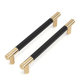 LONTAN 10 Pack Black Kitchen Handles 160mm Black Cupboard Handles Aluminum Alloy Kitchen Cupboard Pulls for Wardrobe Bathroom Cabinet Drawer