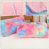 Veemoon Decorative Fuzzy Pillow Covers Rainbow Fluffy Cushions Protector Throw