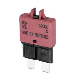 DMiotech 1 Pack 28V DC 10A Red ATC/ATO Manual Mini Resettable Fuse for Automotive Circuit Breaker Reset Fuses Low Profile Blade Fuses for Car Truck SUV Marine Boat Motorcycle