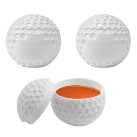 6 PCS Golf Ball Shot Glass, 1.7 oz Small Funny Drinking Wine Glass with Lid, Novelty Creative Party Shot for Men Birthday, Golf Enthusiasts and Themed Party, White