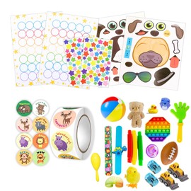 Potty Training Treasure Box Toys - Potty Training Toys Prizes for Toddlers Boys, Potty Sticker Chart, 250 Potty Motivational Stickers, 20 Potty Training Treasures, Fun Accessories Incentives