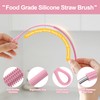 Silicone Straw Cleaner Brush - 2 Pcs Straw Brush for