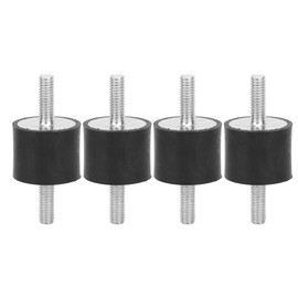 4pcs M6 Anti-Vibration Rubber Isolator Mounts with 2 Threaded Studs Shock Absorber Double Ends Screw Vibration Damping Mounts Silent Block Damper Car Boat Bobbins(VV25*20 M6*18)