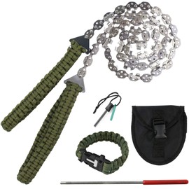 BLIKA 36 Inches 24 Teeth Pocket Chainsaw with Paracord Handle, Folding Hand Saw Tool for Camping, Hunting, Backpacking, Mergency Kit, Fast Wood & Tree Cutting(Upgraded Version)