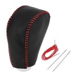 HOPESPANNER Gear Shift Knob Cover for Honda CR-V 2012-2014 Anti-Slip Black Red Stick Shifting Handle Protector Faux Leather 1 Pc