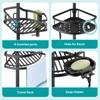 HAMITOR Corner Shower Caddy Tension Pole: Rustproof Stable 4-Tier Bathroom