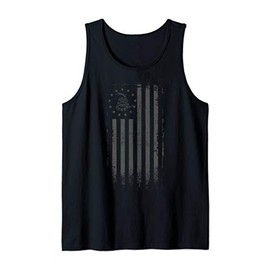 Betsy Ross Flag - 13 Colonies - Gadsden Flag Tactical Black Tank Top