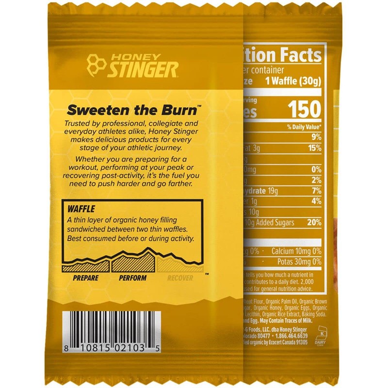 Honey Stinger Waffles, 1.06 oz, 12-count